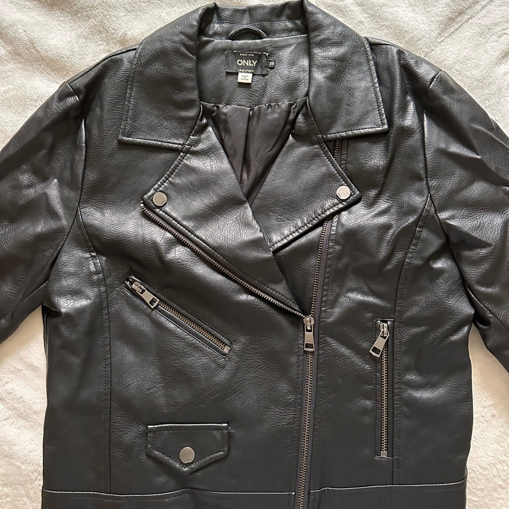 Black faux leather jacket